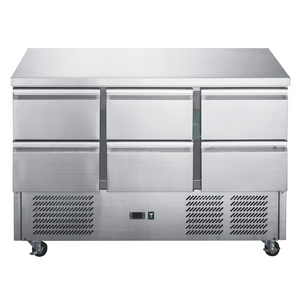 FED-X Six Drawer Salad Prep Fridge XGNS1300D-6D