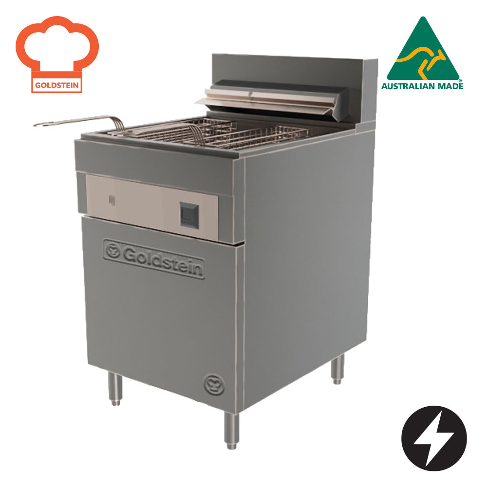 Goldstein Electric Single Pan, 3 Baskets Per Pan, Extra Wide Pan Size 555 X 390 X 275 mm, 45 Ltr. Capacity, 3 Phase FRE24DL