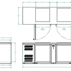 Williams Two Door Glass Chiller With Two Shelves - 500 x 500 baskets