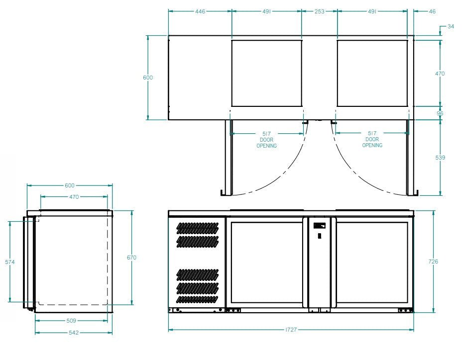 Williams Two Door Glass Chiller With Two Shelves