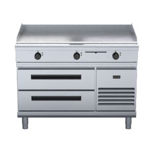 Waldorf 800 Series GPL8120E-RB - 1200mm Electric Griddle Low Back Version - Refrigerated Base