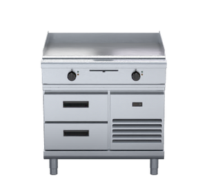 Waldorf 800 Series GPL8900E-RB - 900mm Electric Griddle Low Back Version - Refrigerated Base