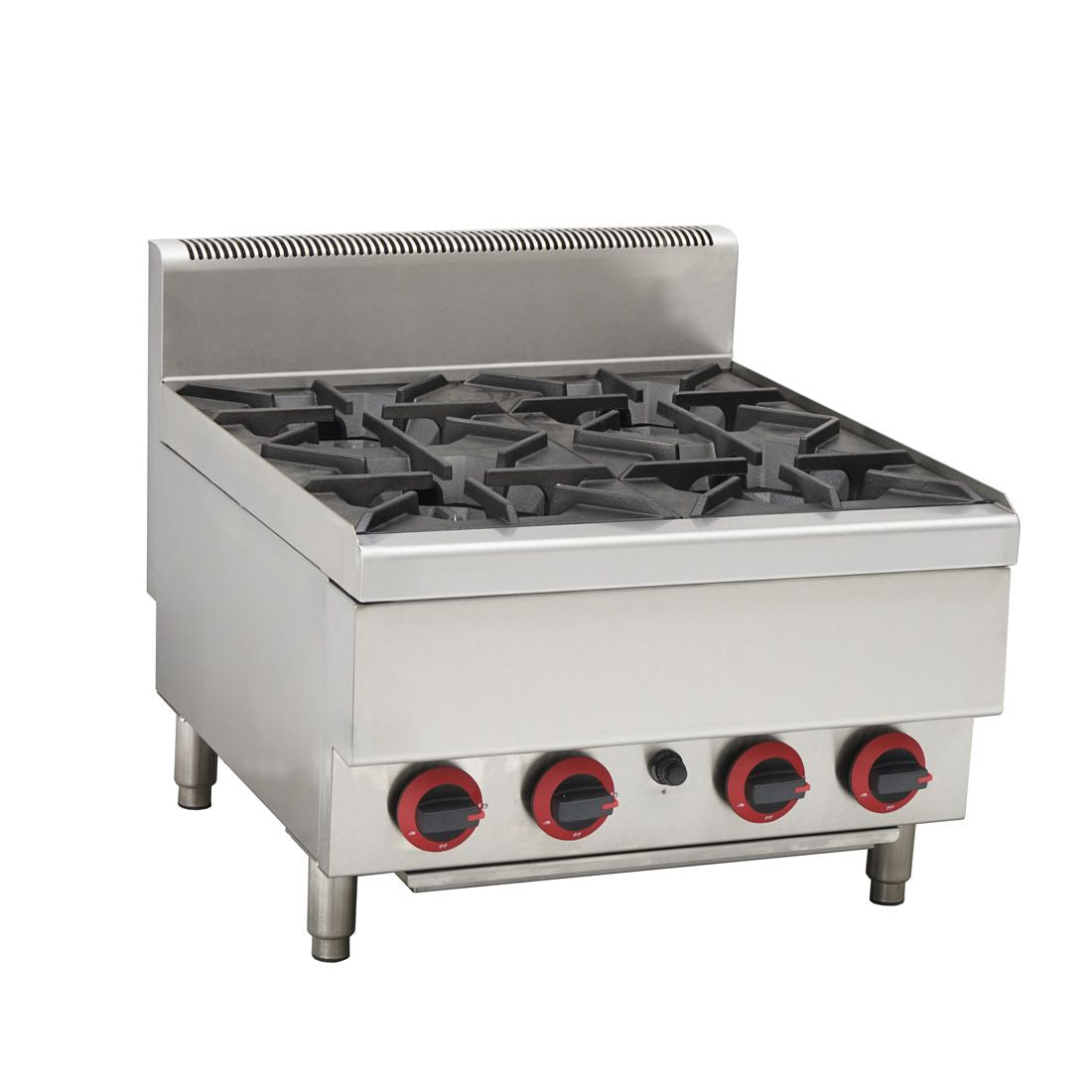 GasMax Benchtop Lpg 4 Burner Cooktop W/ Splashback JUS-TR-4BLPG