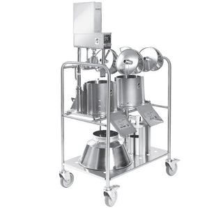 Hallde Accessories Trolley, Stainless Steel, with lockable wheels.