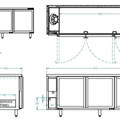 Williams Boronia - Three Door Stainless Steel Remote Back Bar Counter Display Refrigerator