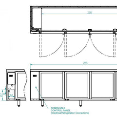 Williams Boronia - Four Door Stainless Steel Remote Back Bar Counter Display Refrigerator
