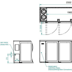 Williams Cameo - Four Door Black Colorbond Remote Back Bar Counter Display Refrigerator