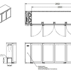 Williams Cameo - Five Door Stainless Steel Remote Back Bar Counter Display Refrigerator