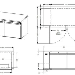 Williams Emerald - Two Door Stainless Steel Remote Under Counter Storage Refrigerator