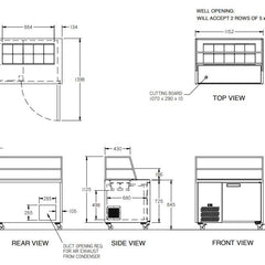 Williams Jade Sandwich - One Door Stainless Steel Prep Counter Refrigerator With Blown Air Well