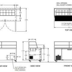 Williams Jade Sandwich - Two Door Stainless Steel Prep Counter Refrigerator With Blown Air Well