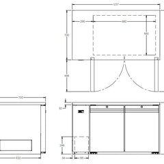 Williams Opal - Two Door Stainless Steel Remote Under Counter Storage Refrigerator