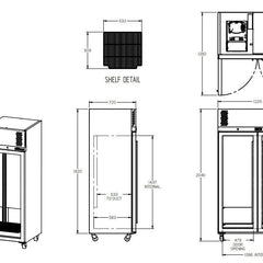 Williams Pearl  - Two Door White Colorbond Upright Display Refrigerator