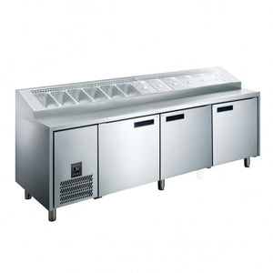 Glacian 3 Door Pizza Prep Fridge 656L HPB2476