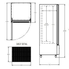 Williams Quartz Star - One Door Stainless Steel Upright Display Refrigerator