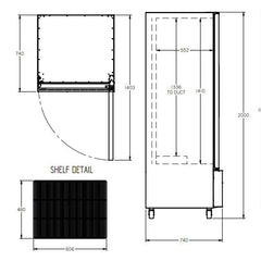 Williams Quartz Star - One Door Stainless Steel Upright Storage Refrigerator 500L HQS1SS
