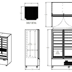 Williams Quartz Star - Three Door White Colorbond Upright Display Refrigerator