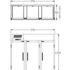 Williams Ruby - Three door Refrigerator