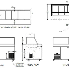 Williams Banksia - Three Door White Colorbond  Prep Counter Refrigerator With Flat Blown Air Well
