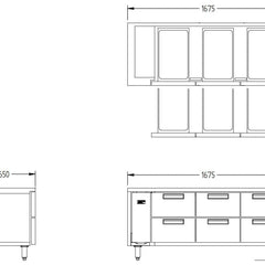 Williams Jarrah - Six Drawer Remote Hiline Refigerator
