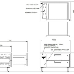 Williams Jarrah - Two Drawer Remote Lowline Refigerator