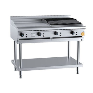 K+ Combination 600mm Grill Plate & 600mm Char Broiler on Stand Natural Gas KBT-GRP6-CBR6-NG