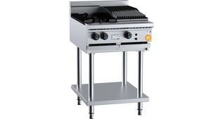 K+ Combination Two Open Burners Plus  300mm Char Broiler On Stand Natural Gas