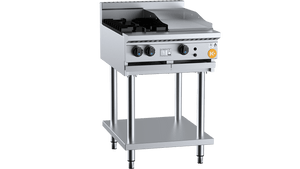 K+ Combination Two Open Burners Plus 300mm Grill Plate Natural Gas