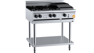 K+ Combination Four Open BurnersPlus  300mm Char Grill On Stand LPG