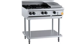 K+ Combination Four Open Burners Plus 300mm Grill Plate Natural Gas