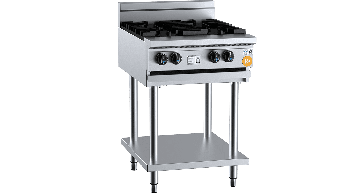 K+ Four Burner Boiling Top Cooktop Open Burner on Stand LPG