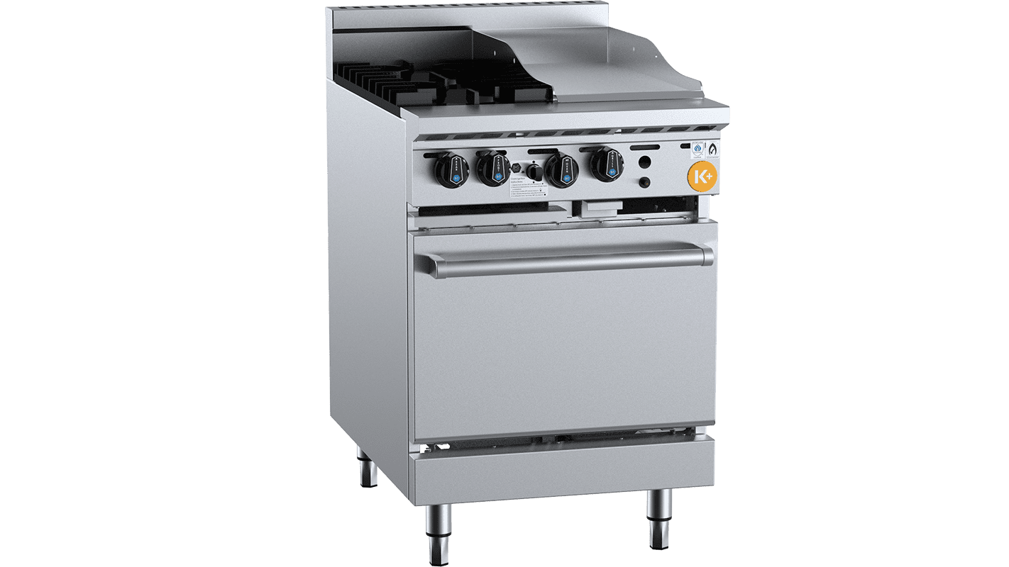 K+ Two Open Burner Oven With 300mm Griddle Grill Plate Natural Gas