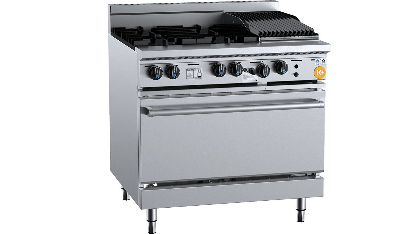 K+ Four Open Burner Oven With 300mm Char Grill  LPG