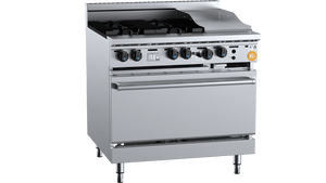 K+ Four Open Burner Oven With 300mm Griddle Grill Plate Natural Gas