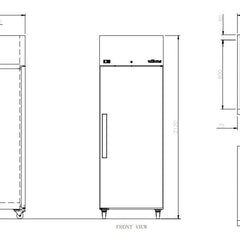 Williams Crystal - One Door Stainless Steel Upright Bakery Freezer