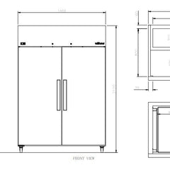 Williams Crystal - Two Door  Stainless Steel Upright Bakery Freezer