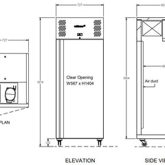 Williams Garnet - One Door 2/1 Gn Stainless Steel Upright Freezer