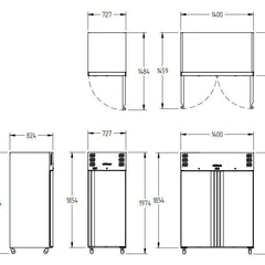 Williams Garnet - Two Door 2/1 Gn Stainless Steel Upright Freezer