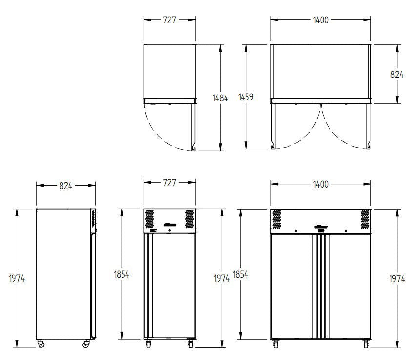Williams Garnet - Two Door 2/1 Gn Stainless Steel Upright Freezer
