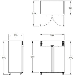 Williams Garnet Bakery - Two Door 2/1 Gn Stainless Steel Upright Bakery Freezer