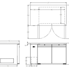 Williams Opal - Two Door Stainless Steel Remote Under Counter Storage Freezer