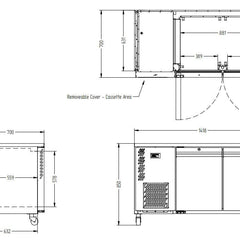 Williams Opal - Two Door Stainless Steel Under Counter Storage Freezer