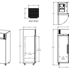 Williams Pearl - Two Door Stainless Steel Upright Storage Freezer