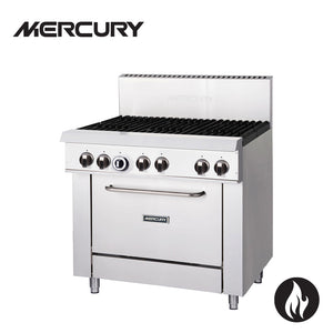 Mercury Gas 6, 32 MJ Burners, Gas Static Oven Size 675 X 415 X 355 mm, Rack Size 635 X 560 mm, GN2/1,2 Racks, Drop Down Door M36S-6F
