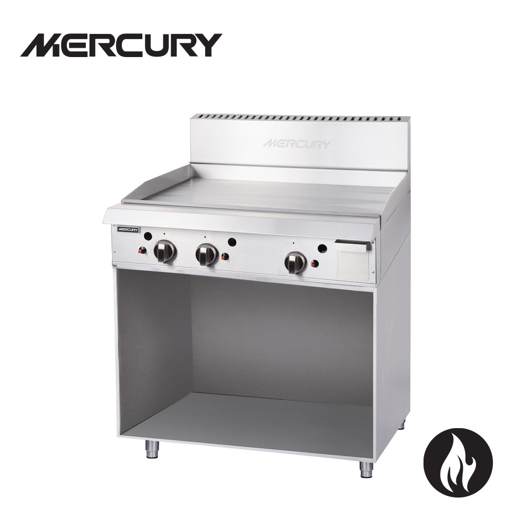 Mercury Gas 3 'U' Shape Burners Griddle  915 X 510 mm on Stand MGN-36-F
