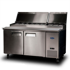 Atosa Double Door Pizza Prep Table Refrigerator MPF8202