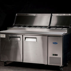 Atosa Double Door Pizza Prep Table Refrigerator MPF8202
