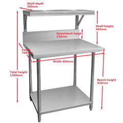 Modular Systems 340 Grade Modular Heavy Duty Salamander Bench With Shelf Braces SMB-8-1200