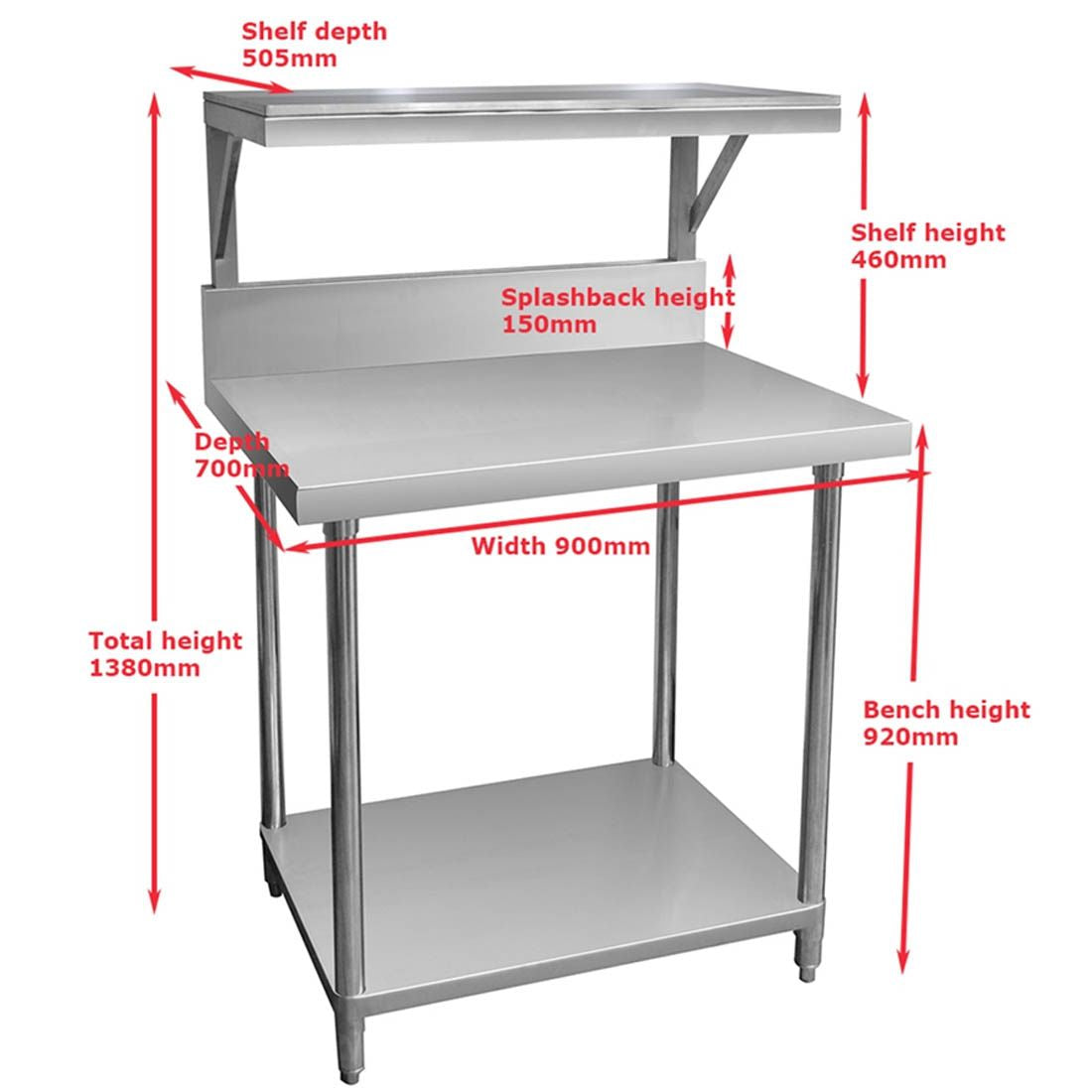 Modular Systems 340 Grade Modular Heavy Duty Salamander Bench With Shelf Braces SMB-8-1200