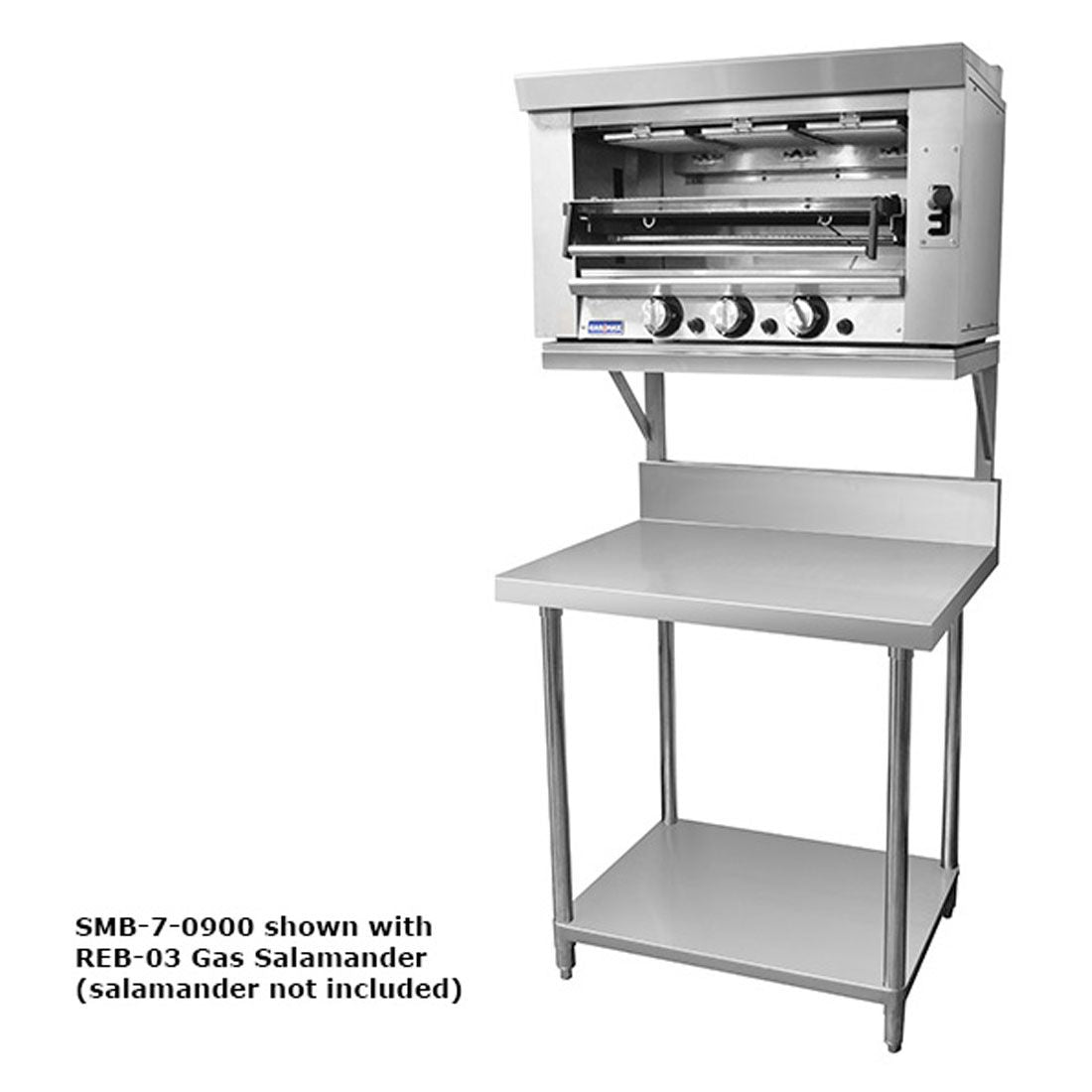 Modular Systems 340 Grade Modular Heavy Duty Salamander Bench With Shelf Braces SMB-8-1200
